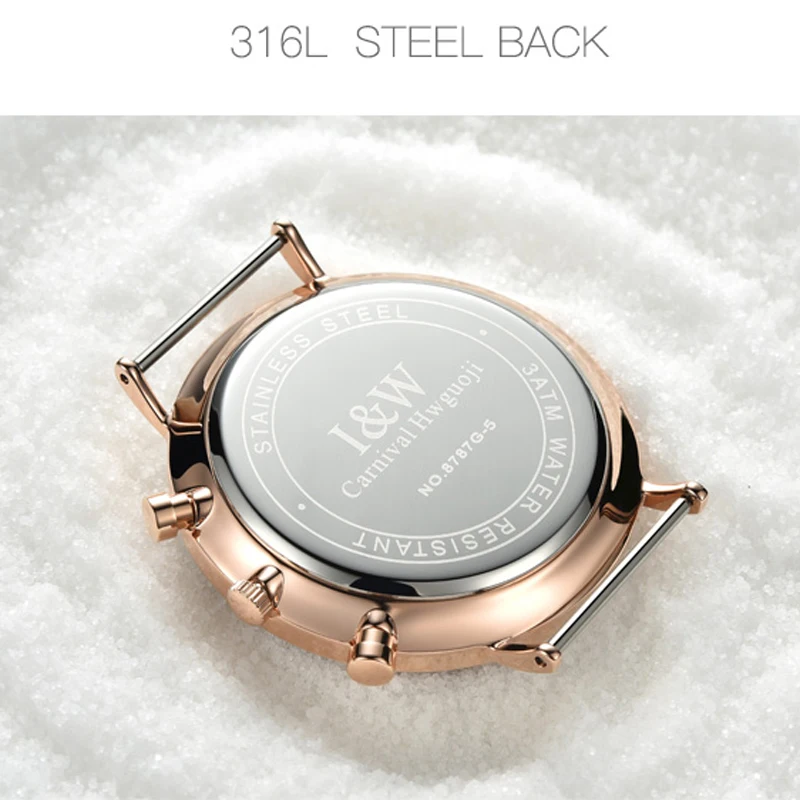 Мужские водонепроницаемые кварцевые часы с ремешком из натуральной кожи |