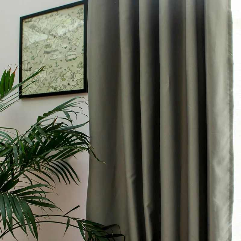 Современные однотонные плотные шторы для гостиной желтые занавески спальни