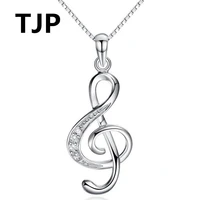 popular music rhythm pendant necklace for women wedding silver 925 necklace jewelry girl lady engagement accessories