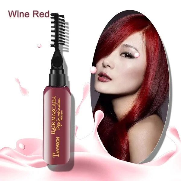 wine red 13 цветов, модный крем-краска для волос, сделай сам, не повреждает волосы, легко чистится, Нетоксичная Временная тушь для ресниц, крем для волос, новое поступление - Цвет: wine red