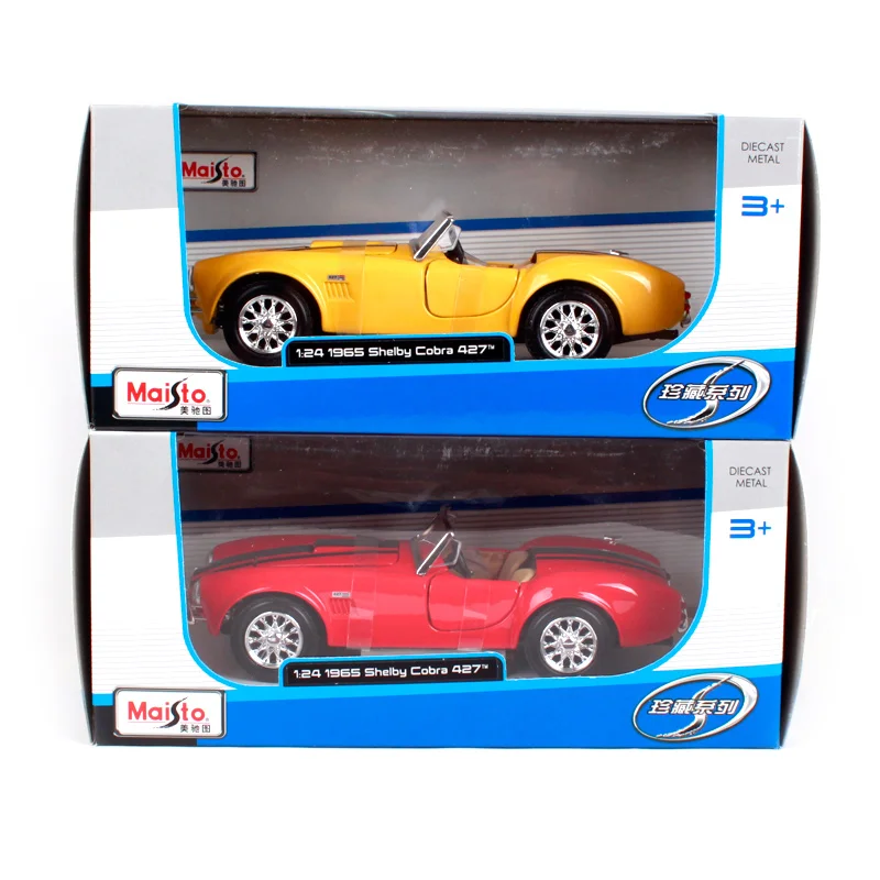 Maisto 1:24 1965 Shelby 427 Кобра красный желтый классический автомобиль литья под давлением