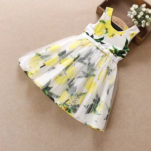 Летнее Детское платье для девочек 2017 Хлопок без рукавов детская одежда с цветами принцессы на возраст 5-13 лет Детские платья в пляжном стиле для девочек