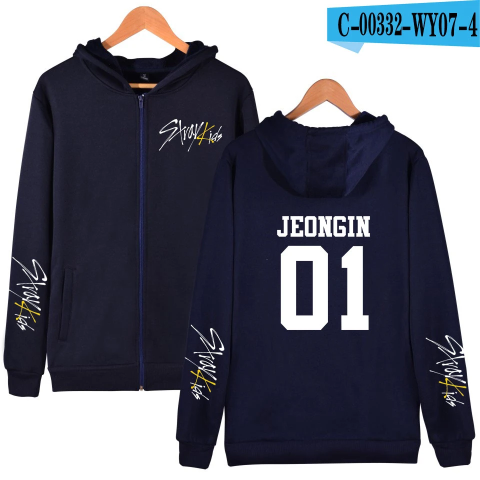 Страй дети Негабаритных Толстовки на молнии женщин/мужчин StrayKids альбом KPOP желтая древесина толстовки молнии Одежда - Цвет: picture color