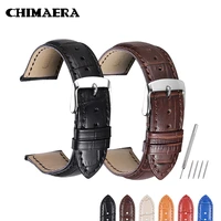 chimaera crocodile pattern genuine cow leather strap watch band for hours watchband 14 16 18 19 20 21 22 24 mm watch strap