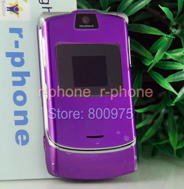 V3 2G GSM разблокированный оригинальный RAZR мобильный телефон Gold & Gift один год