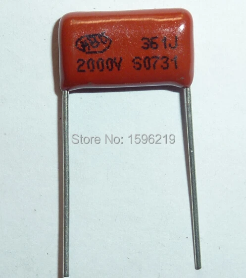50 шт. Конденсатор CBB 361 2000V 361J 2KV 360pF 0.36nF P15 CBB81 Металлизированный Полипропиленовый пленочный конденсатор (art.: 784529977) - 784529977