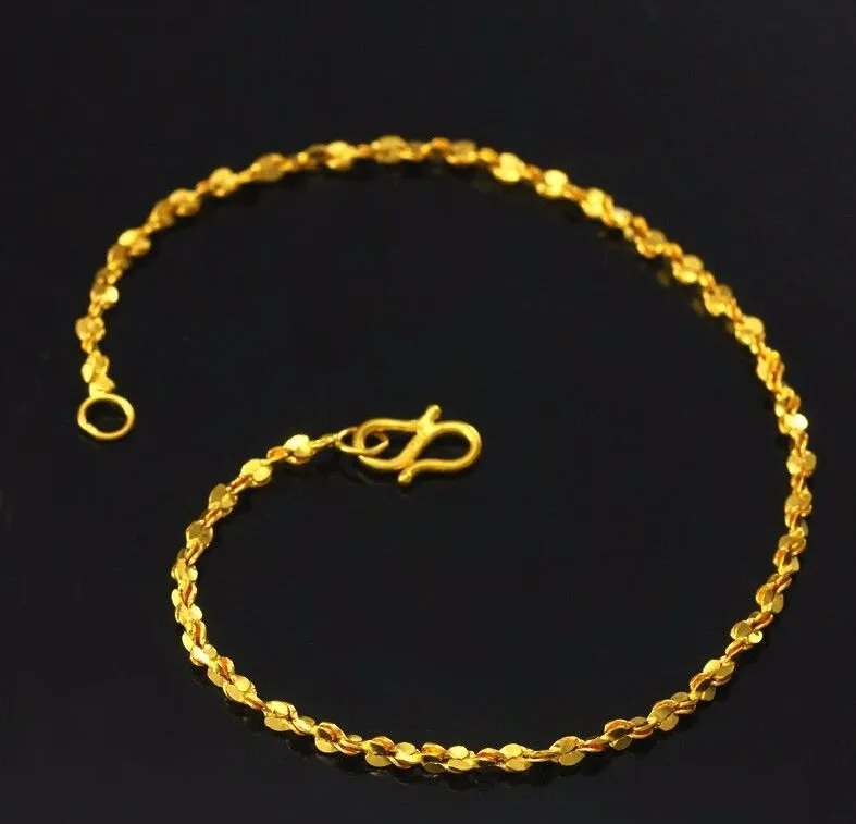 

Модный твердый 999 24K желтое золото/идеальная звезда браслет 3,0g 6,7 "L