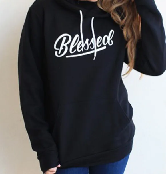Толстовка BLESSED с буквенным принтом женская модная одежда Jumper Tops Повседневная