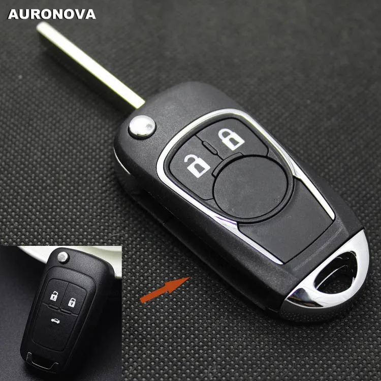 AURONOVA новый обновленный корпус для складного ключа Chevrolet Cruze Aveo раскладной ключ с 3