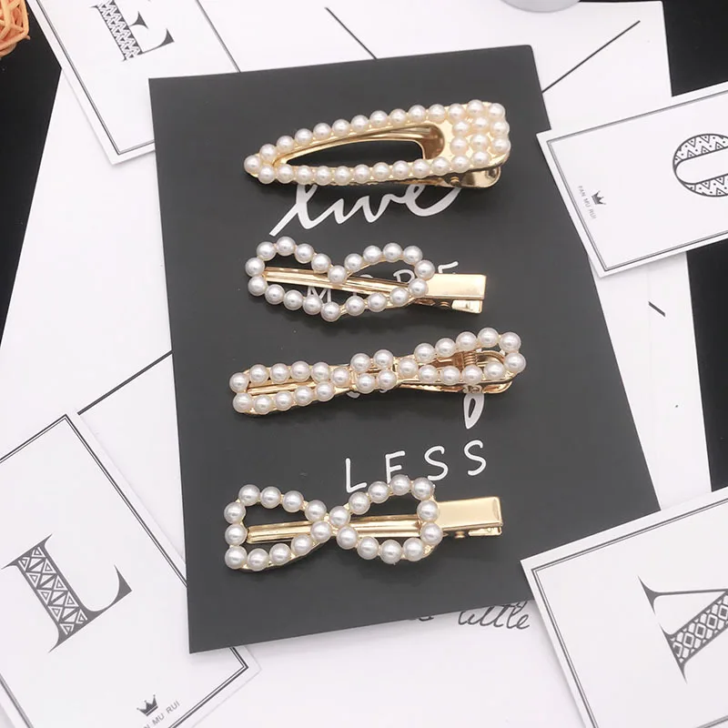 Teenage Girls Hair Accessories Delicate Grip Woman Geometric Irregular Pearl Hairpins Ladies Barrettes Clip Headwear | Детская одежда и