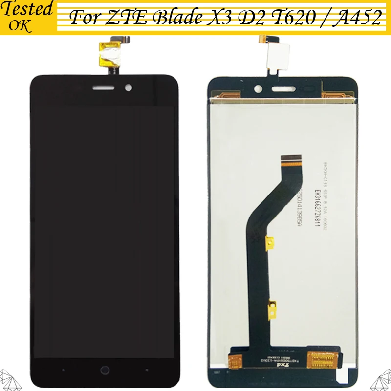 ЖК экран для ZTE Blade X3 D2 T620 A452 сменный сенсорный дигитайзер в сборе T 620 A 452|Шлейфы