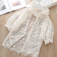 girls lace sunscreen summer mosquito sun protection shirts for girl child blouse cardigan thin hoodie outerwear fashion clothing