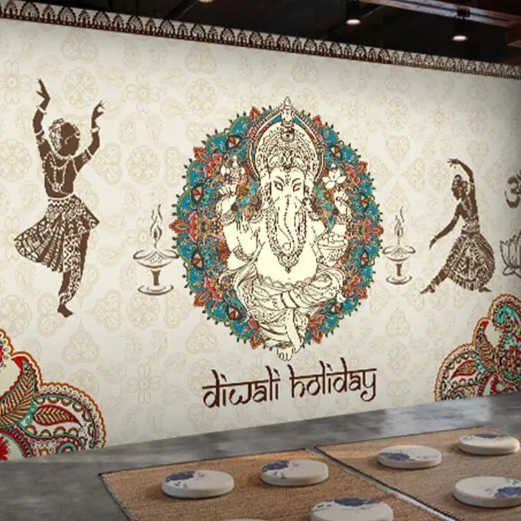 3D фото обои тайские стерео Йога красота Будда роспись тренажерный зал