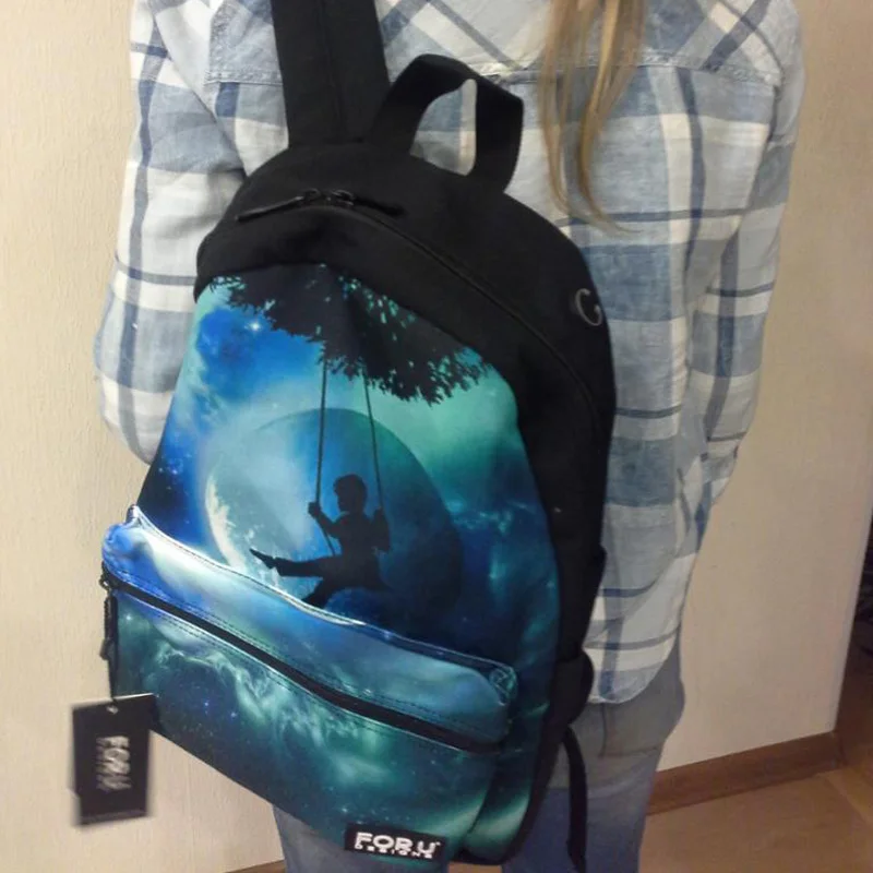 

FORUDESIGNS Newest 3D Merry Christmas Printed Women School Bags Casual Canvas Backpack for Teenager Girls Travel Laptop Backpack