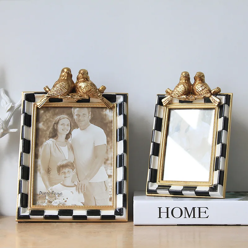 Черно-белая клетчатая смола в европейском стиле с тиснением love bird 6 дюймов 7 8 10