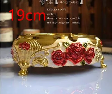 19cm Супер доступная Золотая Европейская пепельница/белая антиоксидантная розовая пепельница/Товары для дома и отеля передовые подарки - Цвет: 19cm