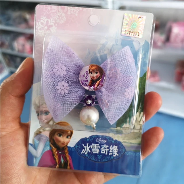 Disney из мультфильма «Холодное сердце» Детская резинка для волос с бантом, для куклы аксессуары зажим для головы с Эльзой и повязка на голову для девочек подарок на день рождения Резиновая лента