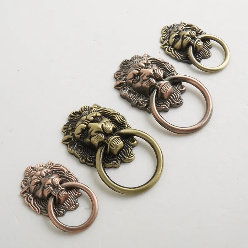 2 шт./лот античная латунь голова льва Шкаф Дверь ретро шкаф ручка для дверцы