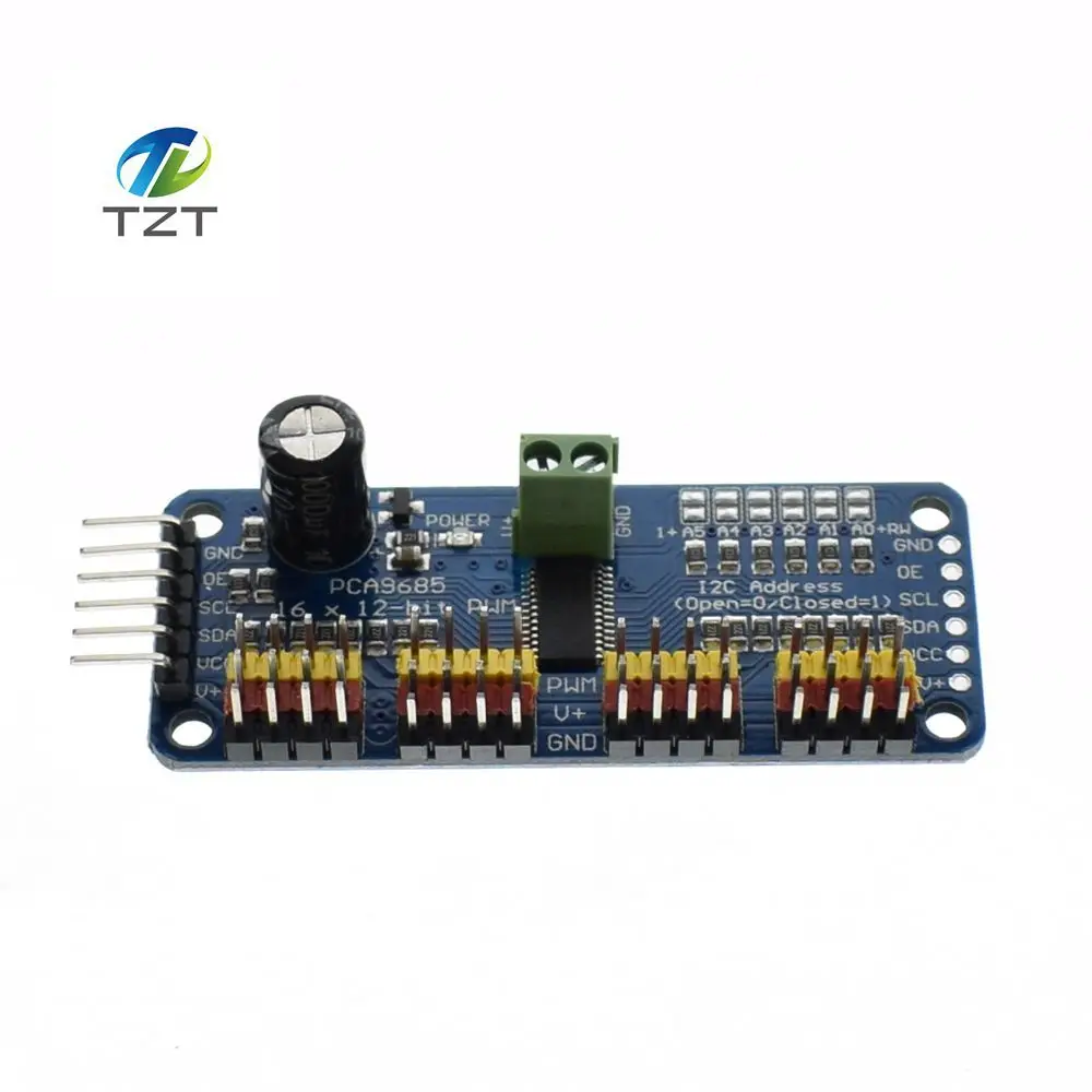 1 шт. 16-канал 12-бит ШИМ/сервопривод-I2C интерфейс-PCA9685 для Arduino Raspberry PI DIY Servo Щит Модуль
