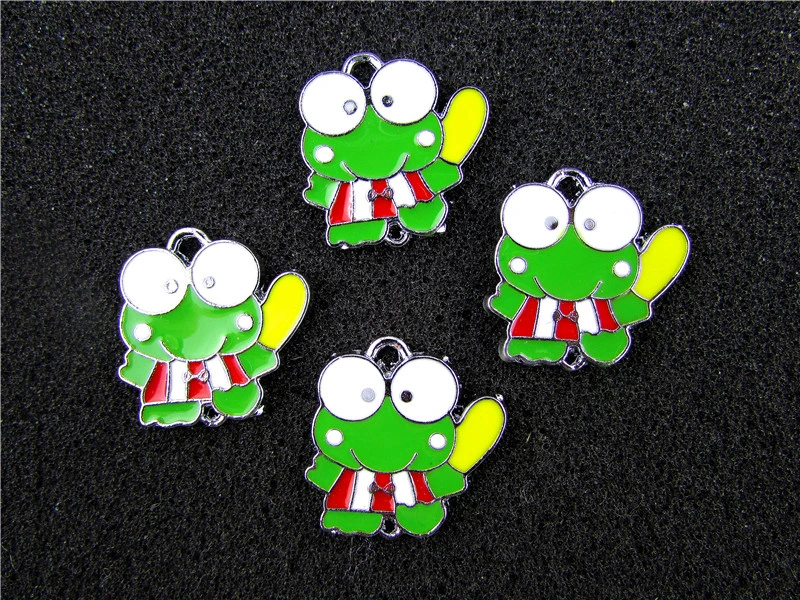

AE685 Mix Color 100Pcs Alloy Metal Enamel Frog Charms Pendant 22x21mm