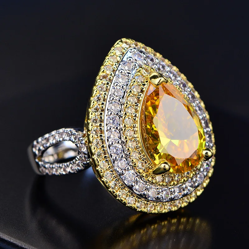 Женское кольцо с фианитом SINZRY вечернее Ювелирное Украшение в форме капли воды