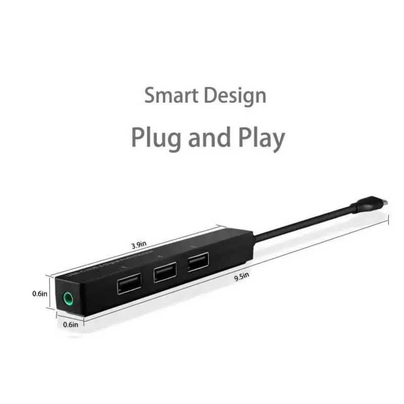 

USB-C Hub TypeC 3.5mm Digital Audio Adapter 3 Ports USB 2.0 HUB for MacBook Pro Mobile Phones ChromeBook Laptop Computer