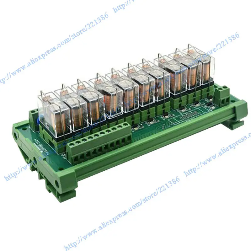 10 канальный 1 SPDT DIN рейку OMRON G2R 12V 16A DC/AC интерфейс релейный модуль|module 12v|module relaymodule