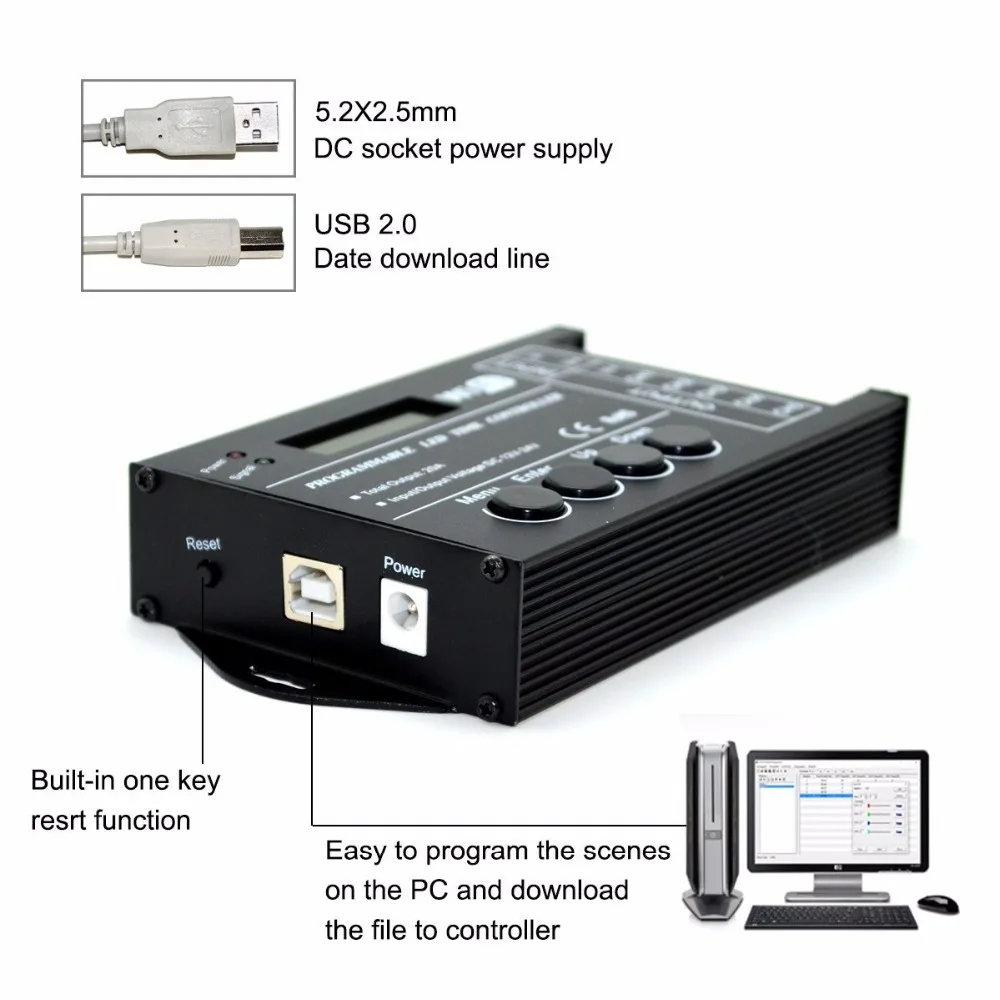 Программируемый светодиодный контроллер времени TC421 с Wi Fi Мобильный USB интерфейс