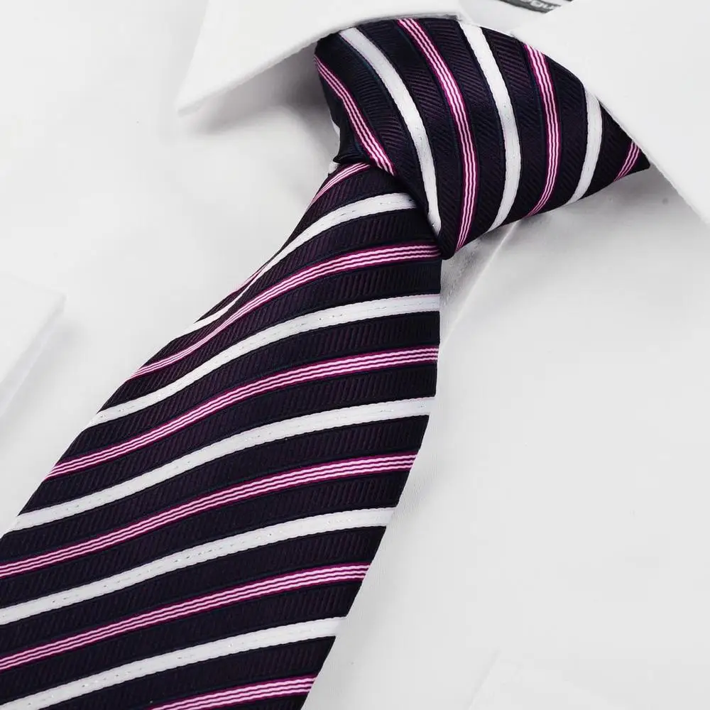 New Striped Purple White JACQUARD Men's Tie Necktie Wedding Holiday Gift # 0020 | Аксессуары для одежды