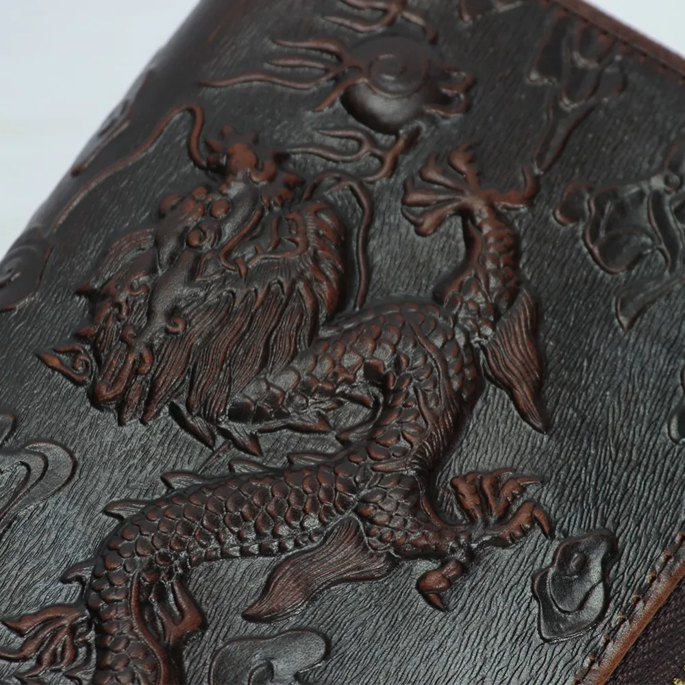 Мужской Длинный кошелек с принтом дракона и тигра дизайнерский