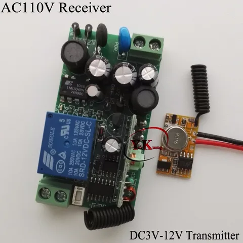 Микропередатчик PCB может быть проводным включением передачи пульта дистанционного управления DC3V 3,7 V 4,5 V 5V 6V 7,4 V 9V 12V TX + AC110V 220V 240V 230V RX