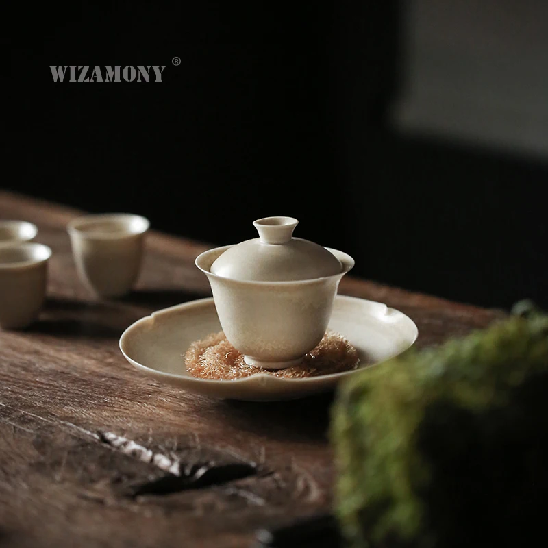 150 мл WIZAMONY новый стиль пепепельно серый Керамический Китайский Kungfu Gaiwan посуда для