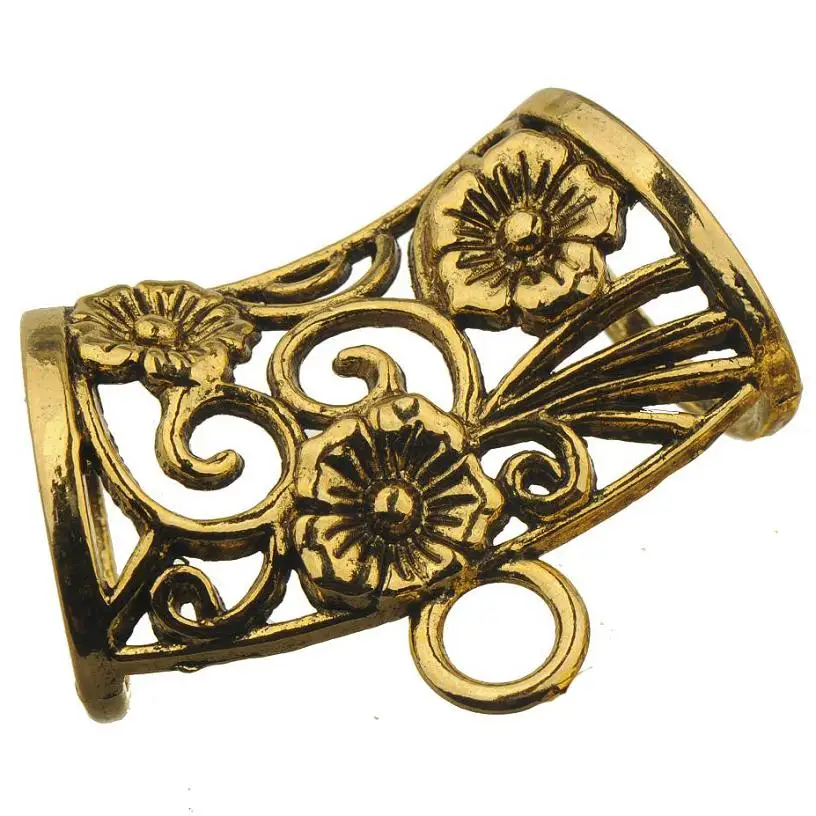 vintage gold Diy Очаровательные Подвески, подвески, соединитель для женщин, аксессуары для шарфов, винтажные серебряные кривые цветы, Металлические модные зимние ювелирные изделия, 8 шт - Цвет: vintage gold
