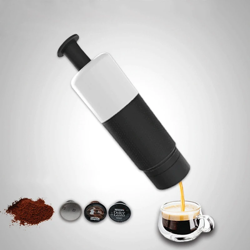 Ручная мини кофемашина с ручным давлением портативная кофеварка Капсульная