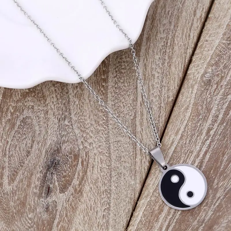 Мужское ожерелье из нержавеющей стали в китайском стиле Yin Yang кулон для Тай Чи