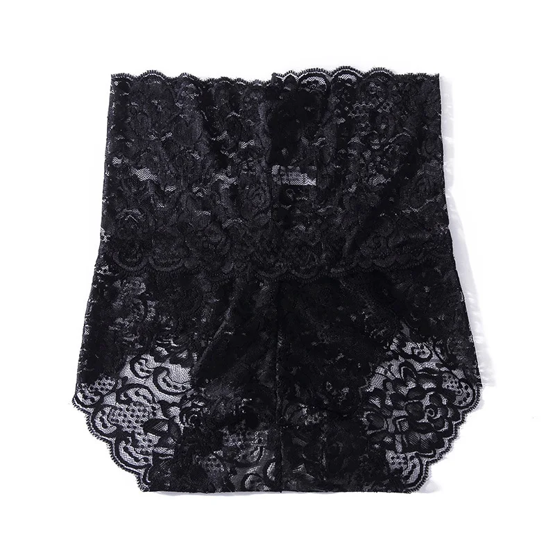 Женские ультратонкие бесшовные трусики с высокой талией размера плюс кружевное