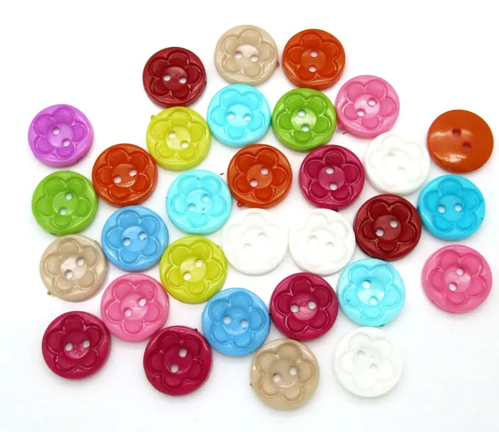 100 шт. разнообразные акриловые круглые пуговицы для шитья детской одежды
