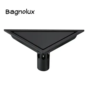 Плитка для душа, из нержавеющей стали, невидимая, треугольная, матовая, Черная