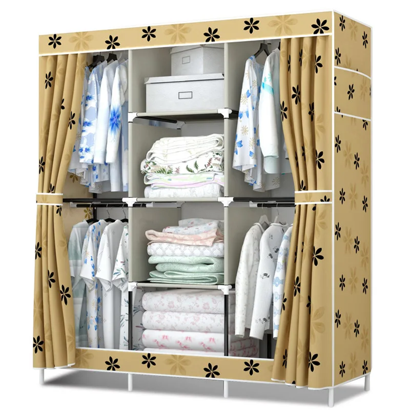 Новый Тканевый шкаф простой 4 висячий арматура для сборки комнаты большая