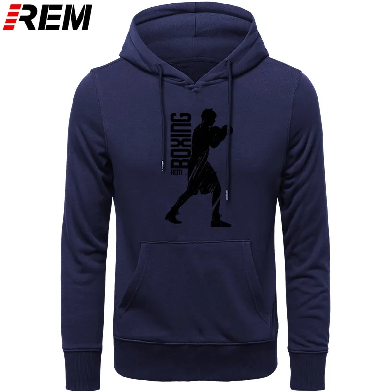 NAVY BLACK Высокое Качество Забавные толстовки мужские лучшие Boxinger толстовки Рокки с длинным рукавом для взрослых топы толстовки, свитшоты - Цвет: NAVY BLACK