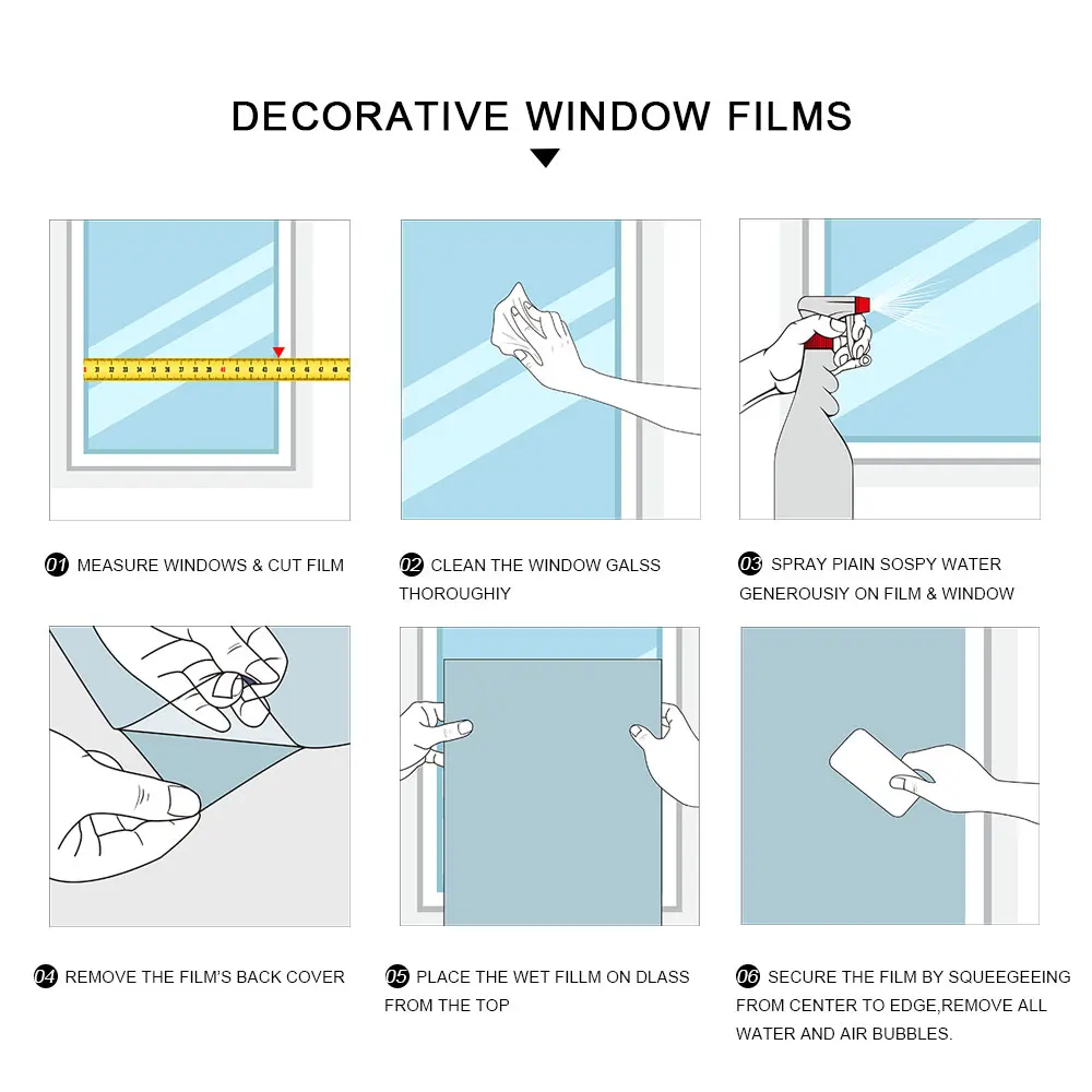 

Nordic Decoration Home Static Cling Window Film Privacy Blue Geometry Home Decoration Accessories Printing Glass Sticker BLT2360