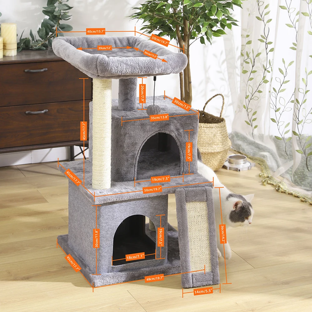 Fast Delivey Cat Tree Multilevel Cat Towers with Luxury Condos Cat Tree Tower Kitten когтеточка Condo Scratching Post