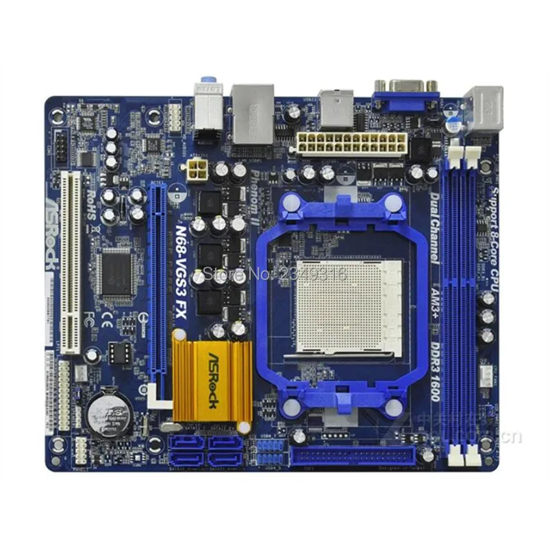 Для ASRock N68 VGS3 FX оригинальная б/у материнская плата для настольного компьютера
