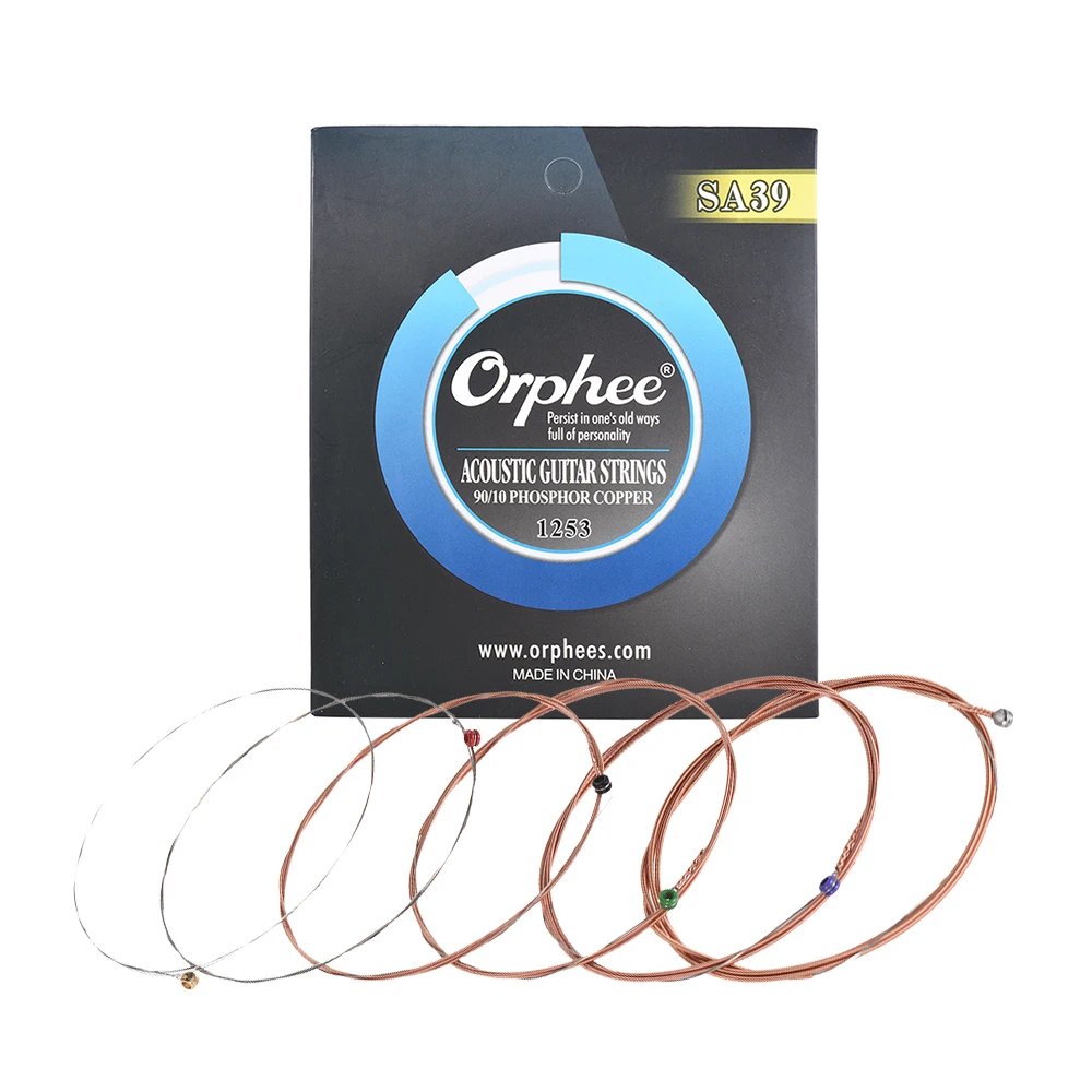 Orphee SA37 гитарная струна 6 шт./компл. (. 010 .050) шестигранный стальной сердечник 90/10