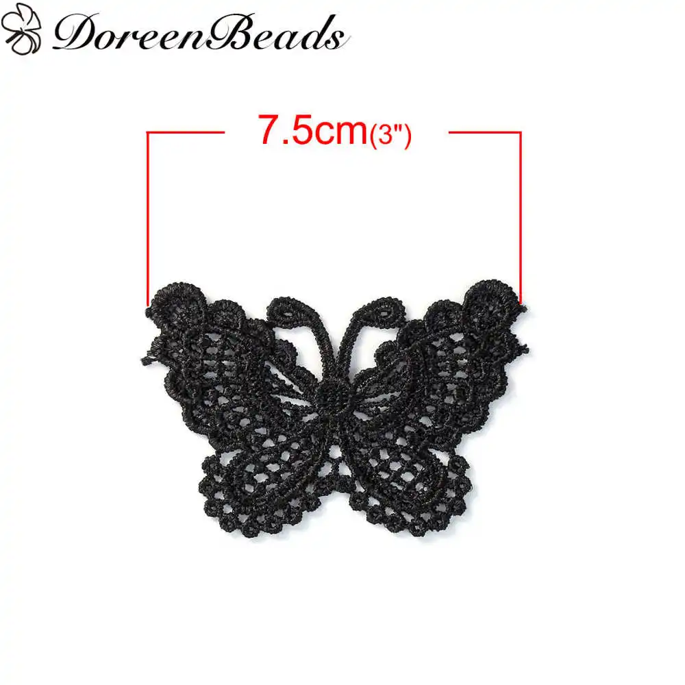 DoreenBeads полиэстер аппликации Патчи DIY Скрапбукинг Ремесло бабочка животное белый