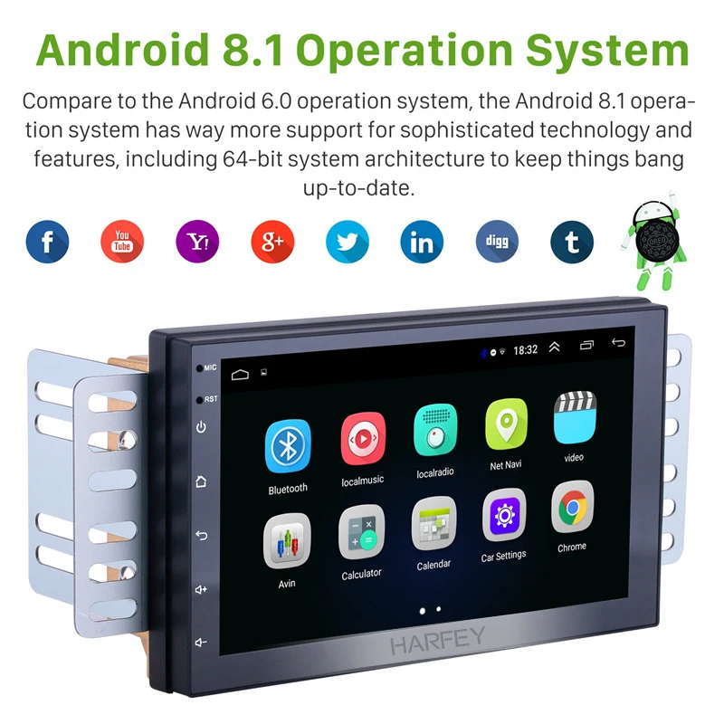 Harfey Универсальный Android 9 1 Автомобильный GPS Автомагнитола 2Din 7 &quotHD стерео для NISSAN