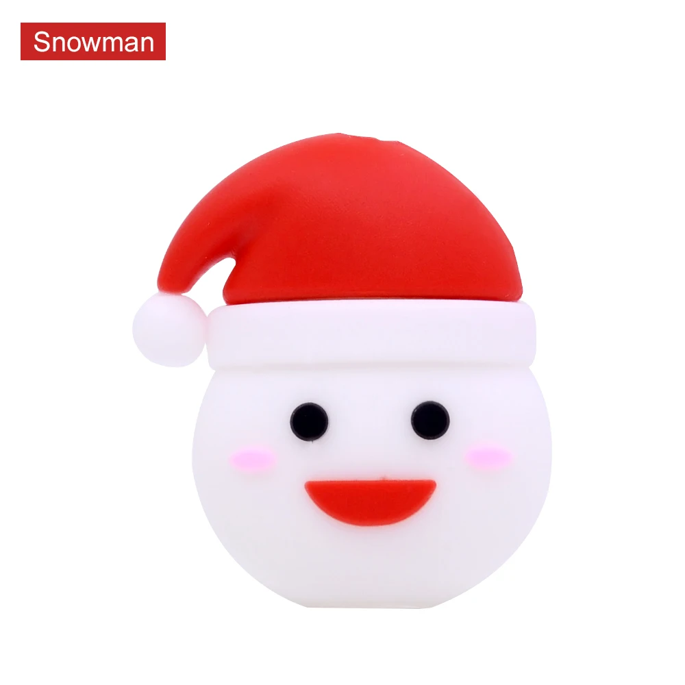 Snowman CHIPAL укус животных кабель протектор намотки для iPhone USB кабель организатор чомперы мультфильм укусов Санта Клаус маленький Рождественский подарок - Цвет: Snowman