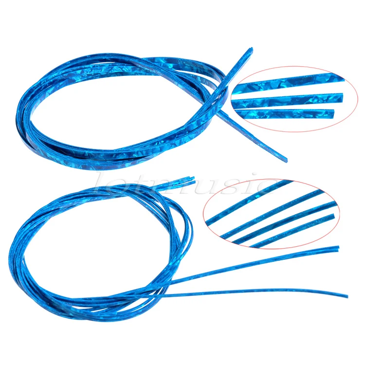 

Combine (2mm+6mm) 5 Foot Celluloid Guitar Binding Purfling Strip Blue Pearl