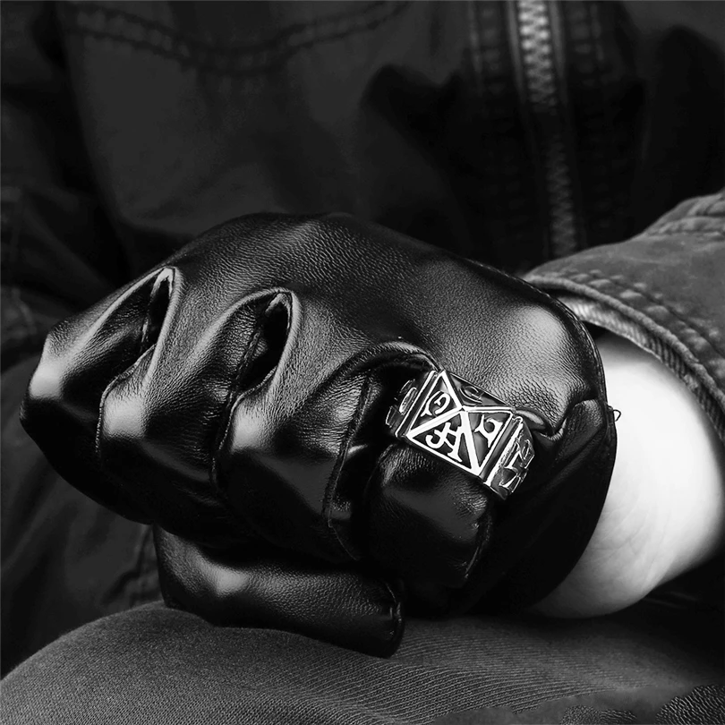 316L кольца из нержавеющей стали с гравировкой в виде алфавита для мужчин и женщин