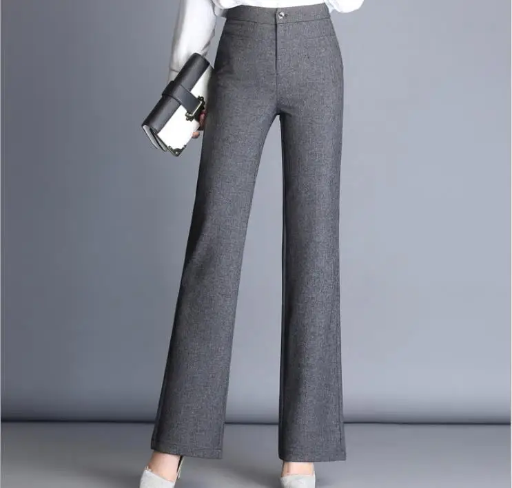 

Autumn women's new high waist wide leg pants three colors large size